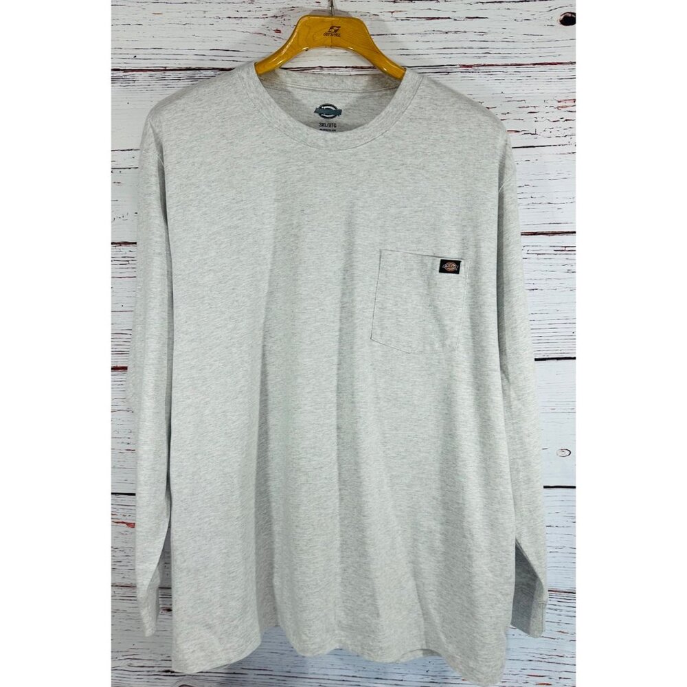 Dickies Mens Grey Long Sleeve Heavyweight Pocket T-Shirt 3XL Workwear